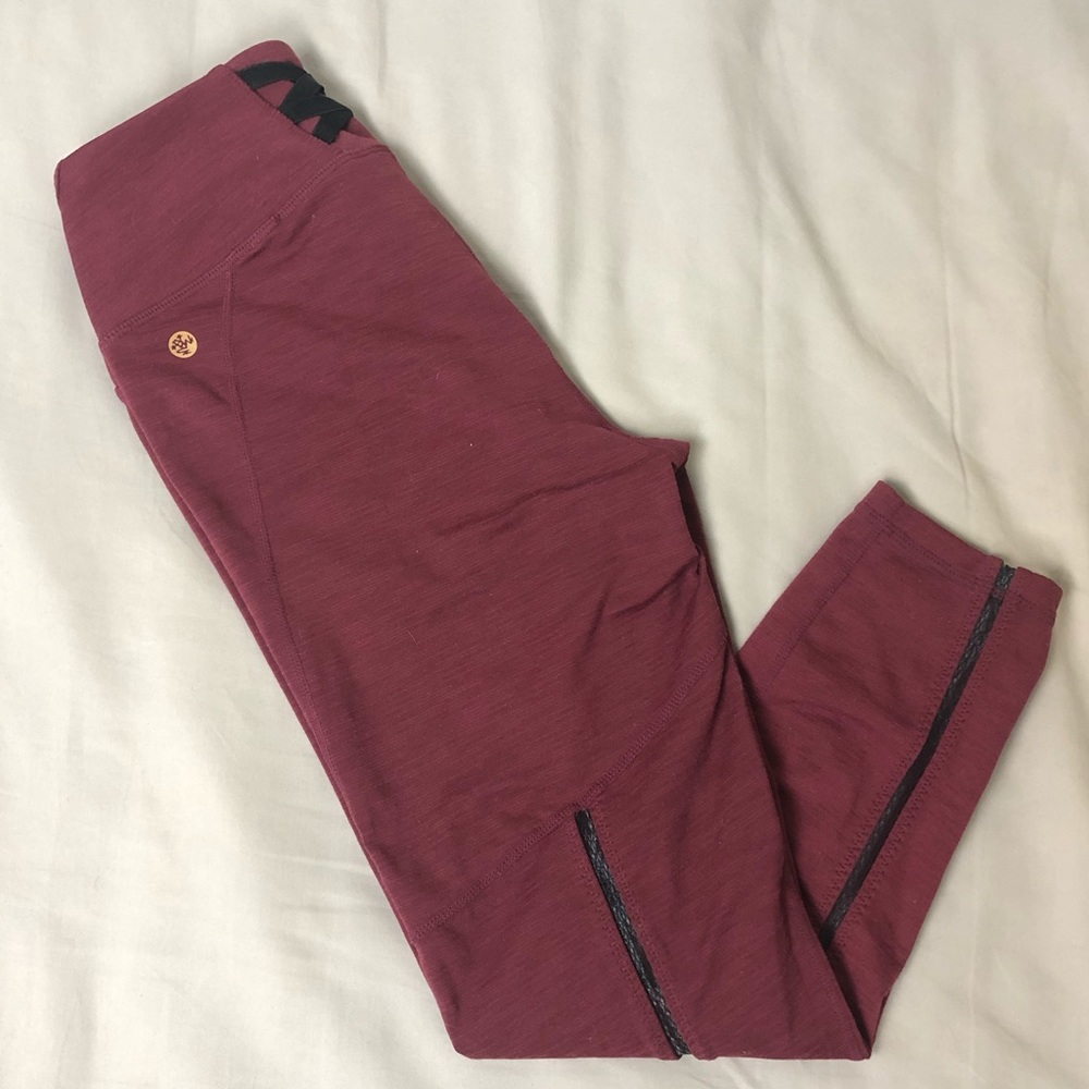 Maduka Red Capri Leggings with Corset Detail